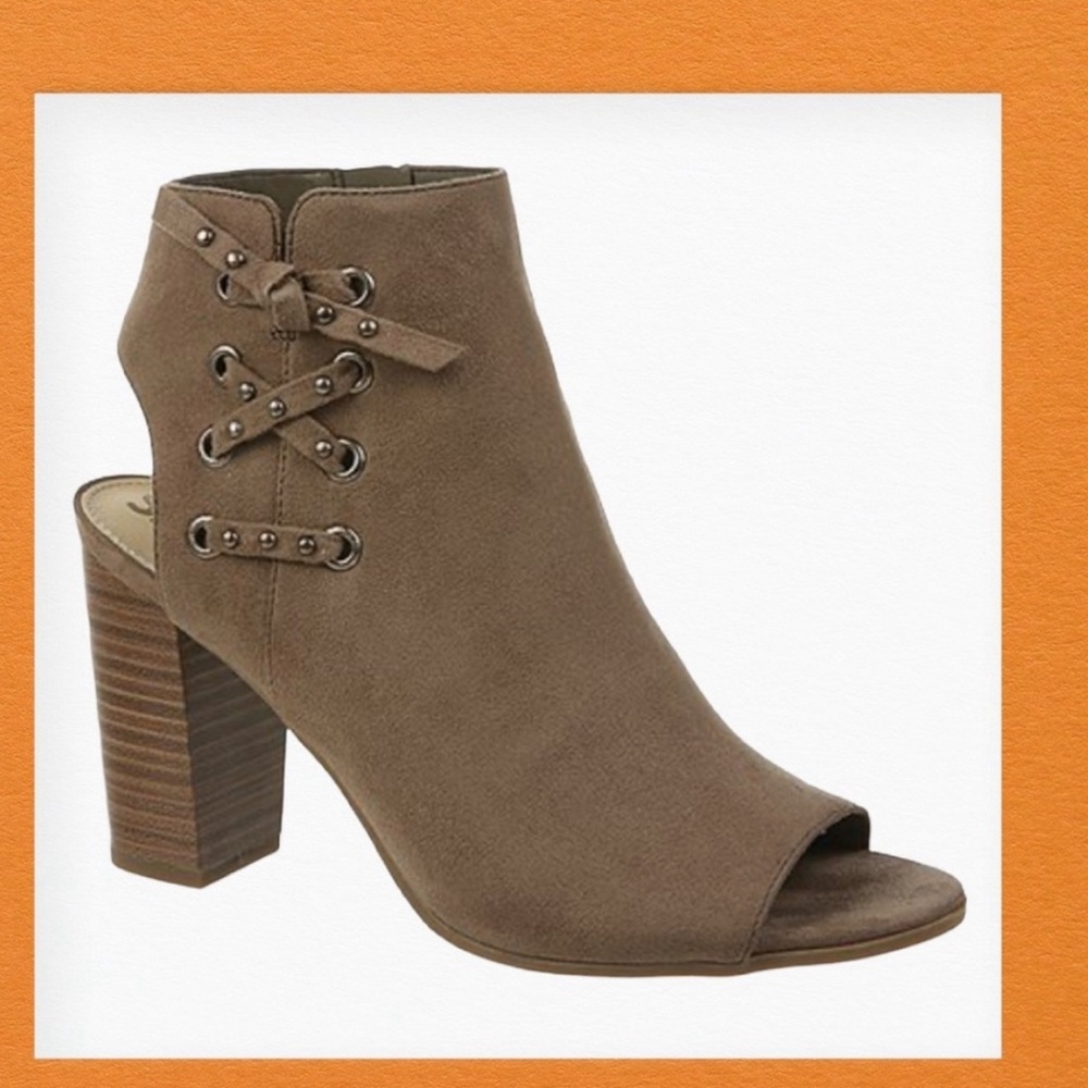 Circus by Sam Edelman Edna Taupe Peep Toe Bootie Shoes Size 9 - Picture 2 of 7